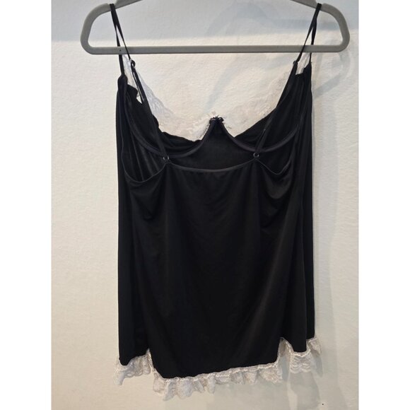 Black Lace-Trimmed Camisole With Adjustable Straps Plus Size 3X Polyester Womens - Picture 3 of 3